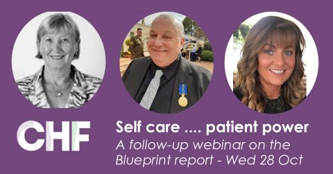   Self care .... patient power: a follow-up webinar on the  Blueprint report - Wed 28 Oct