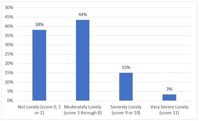 Fig 2: Bar graph - panellist loneliness levels on De Jong Gierveld Scale